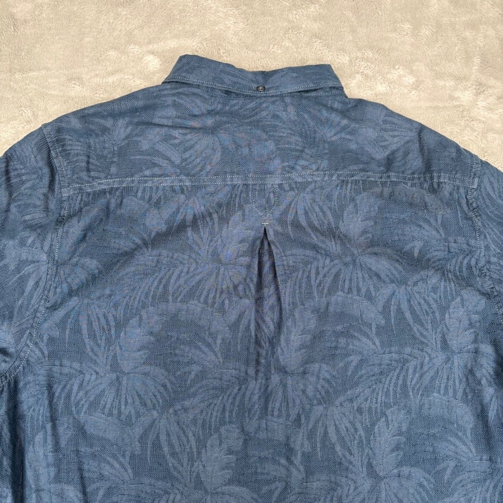 Tommy Bahama Mens Large Blue Palm Tree Print Button Up‎ Shirt Tropical Resort - Picture 15 of 15
